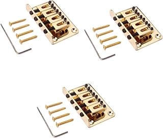 VICASKY 3 Pçs 4 Cordas Hardtail Sela Ponte Squier Guitarra Guitarlele Peças De Guitarra Guitarra Hardtail Ponte Sela Ponte Carga Ponte Baixo Ponte De Guitarra Com 4 Parafusos Banqiao