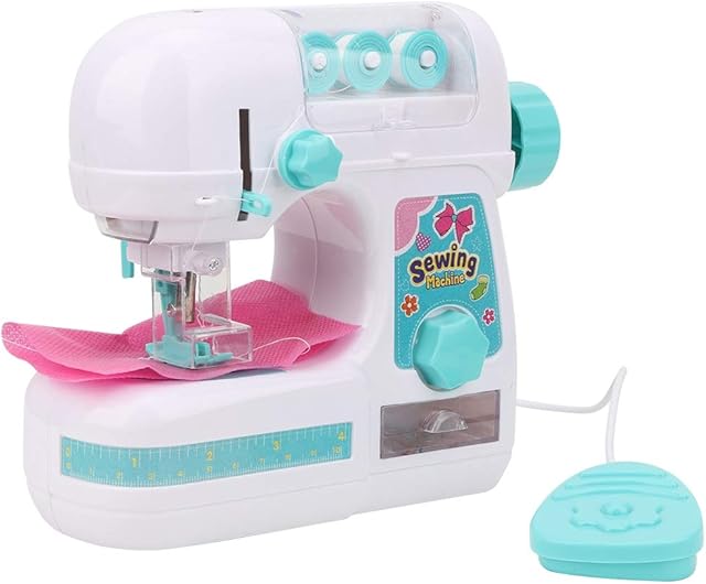 Mini Portable Kid's Sewing Machine Electric Medium Size Sewing Style Craft Kit Toys Educational Interesting Toy for Kids Girls Children