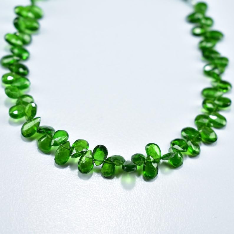 Naturalny chromowany diopsyd gruszka fasetowane koraliki 4 x 6-4,5 x 7 mm 18 cm długi sznurek tworzenie biżuterii koraliki z kamieni szlachetnych do naszyjnika bransoletki