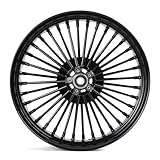 TOFR 21 inch Front Wheel Rim Fat Spoke Dual Disc For Harley Touring 2009-2023 Road King Street Glide Road Glide Electra Glide Ultra Classic Ultra Limited Custom Special ABS NON-ABS Black