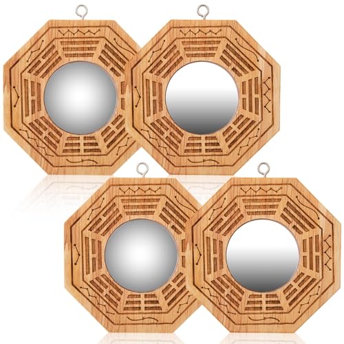 AceOrbit 4 Pcs Traditional Chinese Bagua Mirror 4 Inch...