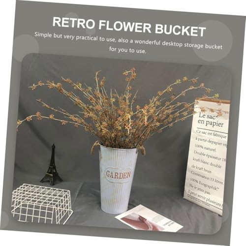 Vase à fleurs en fer beige rétro pour une atmosphère douce à la maison