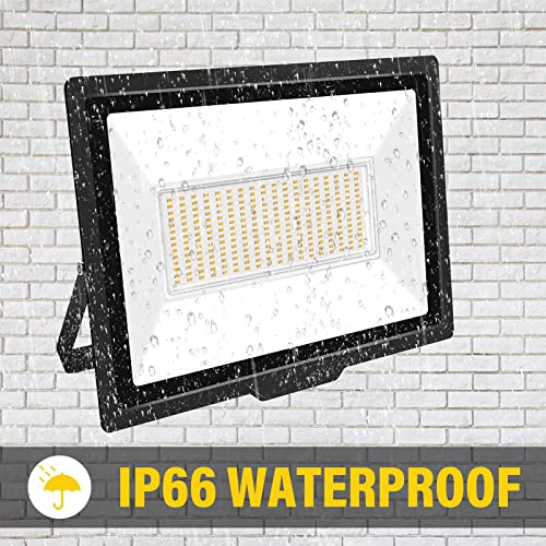 Willpower 2pcs Outdoor LED Floodlights 200W 20000LM LED Security Lights IP66 Waterproof 175V-265V Daylight Warm White 3000K Wall Light for Garden Garage Back Door Yard Lawn Court Patio - Image 4