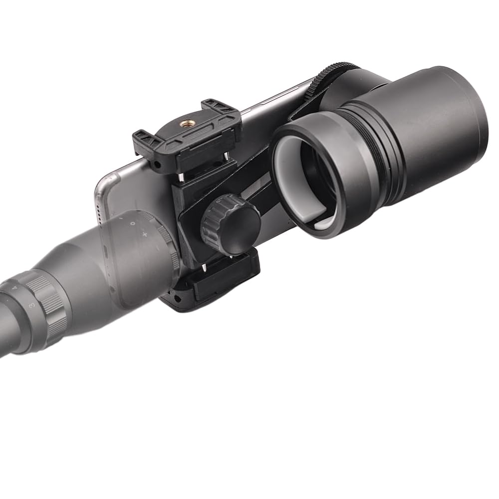 Adaptateur d'appareil photo pour lunette de visée de fusil – Adaptateur de caméra smartphone entièrement en aluminium pour la chasse et l'observation des oiseaux avec deux angles de vue –