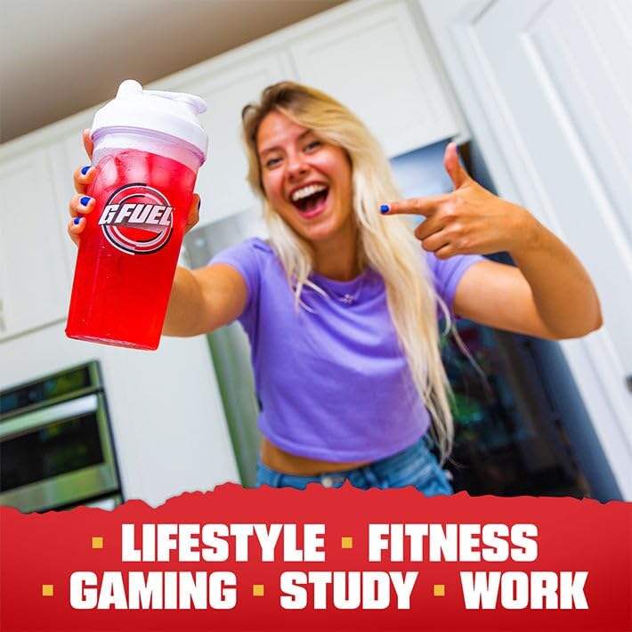 Image of G Fuel Ghost Face 2.0 Energy Drink Powder, Pre Workout Caffeine Mix for Gaming, Sugar Free Focus Amino, Vitamin + Antioxidants, 9.9oz (Cherry Green Apple, 40 Servings)