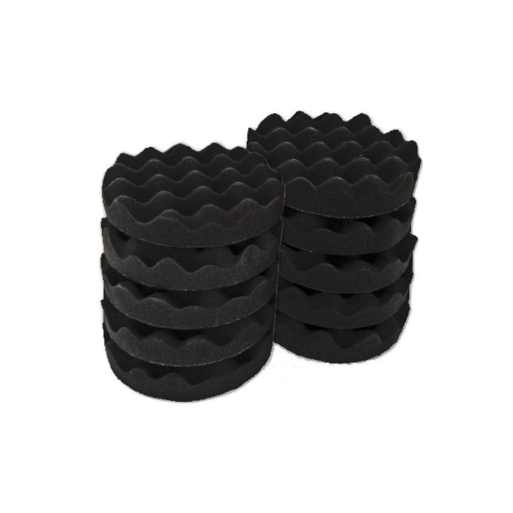 XXL Sparset – 10 x profesional gewaffelt Soft/Medium esponjas para máquina pulidora – Base adherente – 150 mm – Perfecta Auto abrillantador