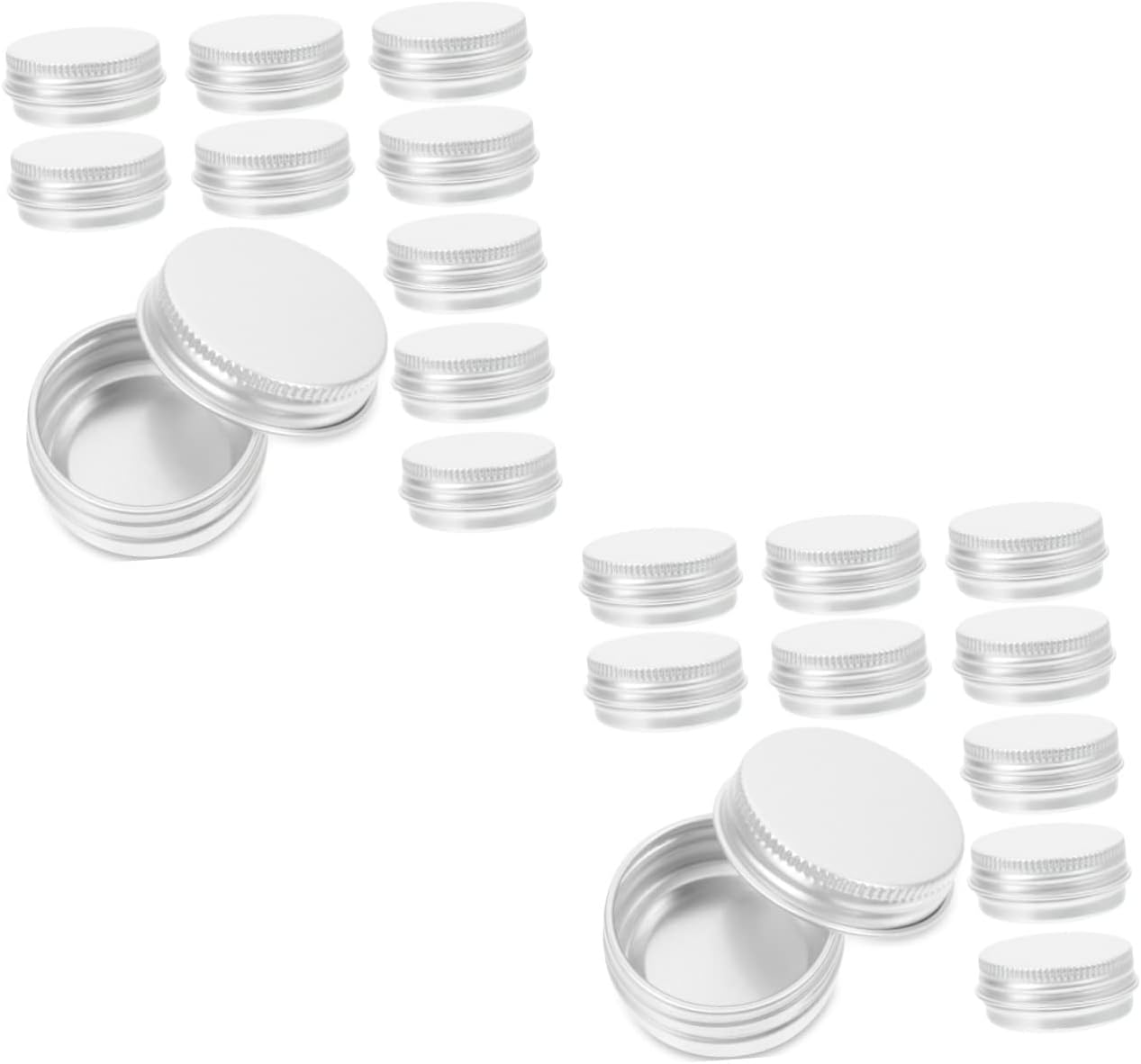 Ciieeo 48pcs Aluminum Tin Cans Small Empty Jars Screw Lid Portable Storage Containers for Kitchen Travel DIY
