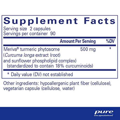 Pure Encapsulations Curcumasorb | Curcumin Supplement To Support Digestive, Liver, Brain, Muscles, Bones, And Cardiovascular Health* | 180 Capsules #TOP1