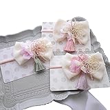 [ネネズデコ] 浴衣 成人式 ひな祭り 髪飾り 1本セット コットンレースと山桜の和飾りヘアアクセサリー 花 袴 着物 和装 卒業式 ウェディングスタイル 造花 (ヘアバンド, ライラックタッセル)