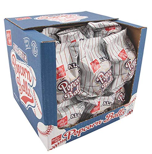 18 Pack Katy Kaye Baseball Popcorn Balls - Individually Wrapped