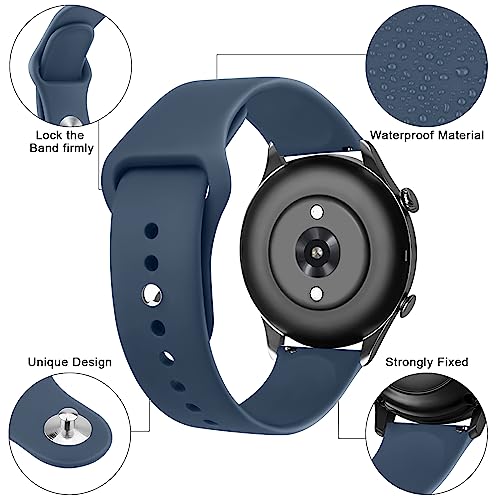 Vanjua Band for Amazfit GTR 4 / GTR 3 Pro / GTR 3 / GTR 2e / GTR 2 / GTR 47mm Smart Watch, 22mm Quick Release Soft Silicone Replacement Wristband Sport Strap Compatible with Amazfit GTR 4 Bands Men Women (Abyss Blue) - image 2