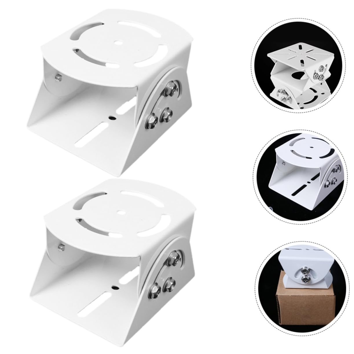 VILLCASE Supporto per Telecamera di Sorveglianza Staffa da Parete Versatile in Acciaio Bianco, 2 Pezzi, Facile da Installare e Antiruggine per Sistemi di Sicurezza