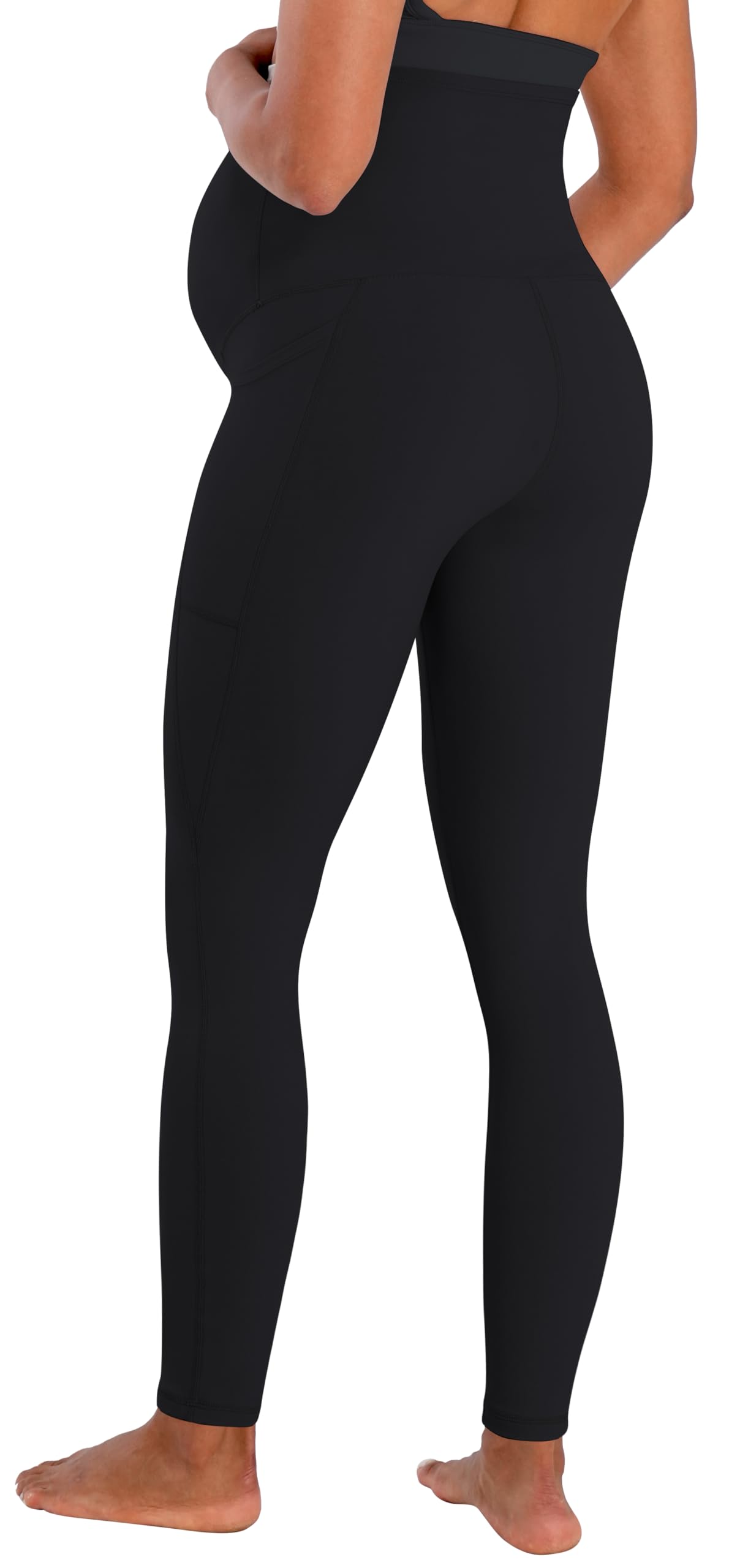 Sunzel Sunzfly - Leggings premaman da donna sopra la pancia, morbidi, pantaloni da yoga per gravidanza per primavera estate allenamento lounge, nero, L