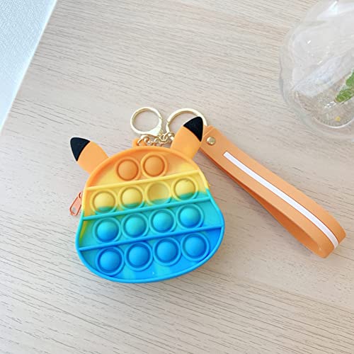 Image of AUGEN Cute Pop It Coin Purse Pouch Keychain For Gifting With Key Ring Anti-Rust (Pack Of 1)