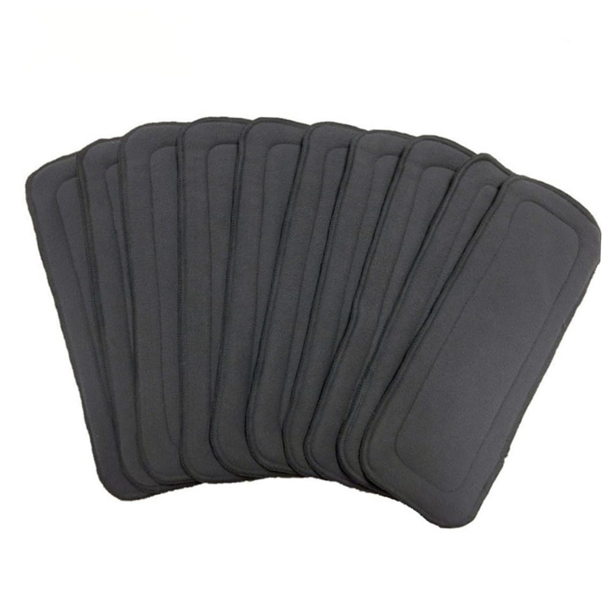 Toyvian Coussinets Pipi Bébé Lot de 10 Inserts Lavables en Fibre de et Charbon Doublures de Couches Réutilisables 5 Couches Absorbantes Taille Réglable pour Bébé Utilisation