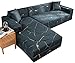 VEAI House Canape d'angle Canapé Protecteur Extensible Housse de Canapé d'angle avec Accoudoirs 1 2 3 4 Places, Couverture de Canape（Le canapé d'angle en L Doit en Acheter Deux）