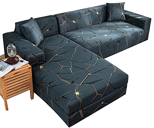 VEAI House Canape d'angle Canapé Protecteur Extensible Housse de Canapé d'angle avec Accoudoirs 1 2 3 4 Places, Couverture de Canape（Le canapé d'angle en L Doit en Acheter Deux）