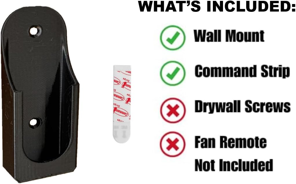 Fan Remote Holder Wall Mount for Hunter K5579 & K5580 Ceiling Fan – Fits Aeronaut, Fonthill, Aerodyne, Minimus, Bennett & More - Remote Not Included