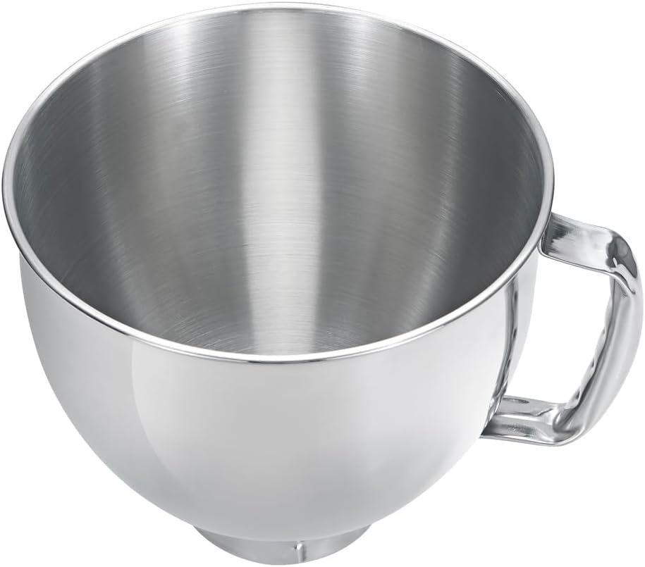 Stainless Steel Mixing Bowls for KitchenAid Stand Mixers - 304 Food-Grade Baking Accessories for Dough & Whipping Cream (4.5&5 Quart)