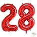 40inch Jumbo Red Number 28 or 82 Balloon Party Festival Decorations Birthday Anniversary Jumbo foil Helium Balloons Party Supplies use Them as Props for Photos (Red 28)