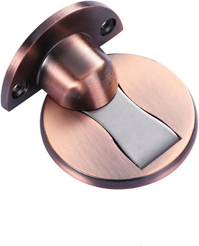 Tope de puerta oculto MESKEL en bronce rojo con instalación sin taladro para proteger muebles