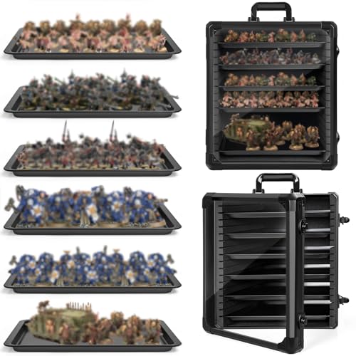 Miniatures Storage Case Miniatures Transport Case Aluminum Alloy Frame with Lock (Large Size)