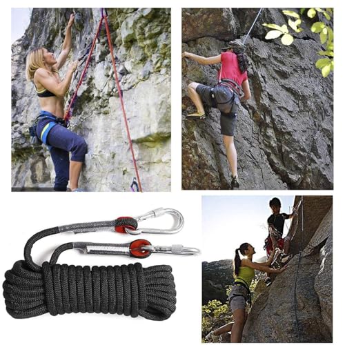 Corde d'escalade statique noire pour sécuriser l'alpinisme - 6