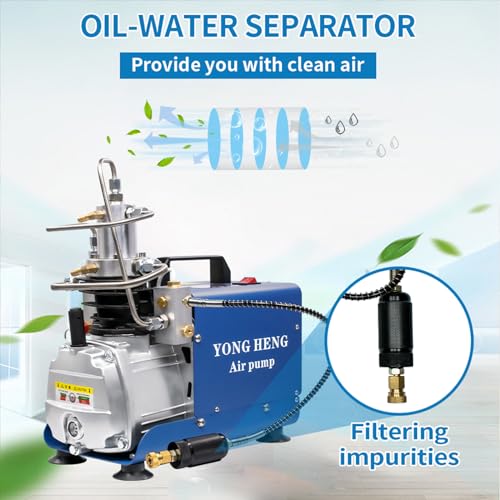 TUXING 4500Psi Pcp Air Compressor,Digital Control System LCD Display,High Pressure Air Compressor Pump,for Air Rifle Scuba Tank,Perfect for Filling Air Rifle Filling Blue - Image 4