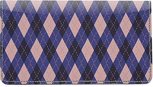 123 Cheap Checks Classic Argyle Designer Checkbook Cover, with Credit Card Slots and Pen Loop