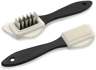WANPISI 2PCS Premium Shoe Brushes, Suede & Nubuck 4-Way Leather Brush Cleaner, Shoes and Boots Cleaning Care Kit, Unique Designed Napped Leather Boot Stain Brush Remover