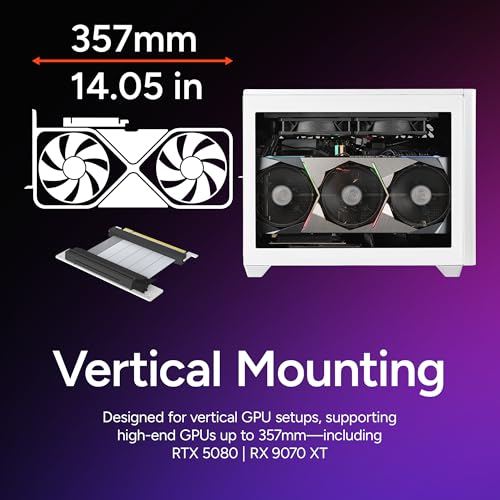 Image of Cooler Master NR200P V2 White Mini-ITX PC Case Ready, SFX Fit PSU Ready to Install, 280mm AIO Support, 357mm Vertical GPU Mount, Designed Ready Nvidia RTX 5090 | AMD RX 9070 XT, Tempered Glass, DIY