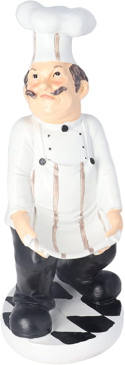 Camidy Chef Figurines Kitchen Decor Counter Top Apron Chef