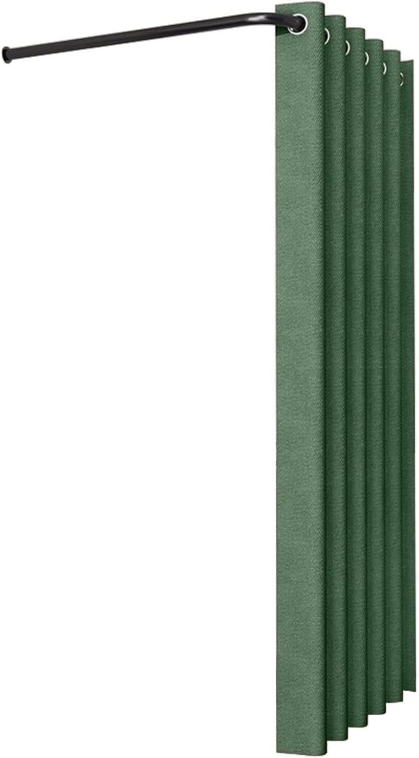 Cabine d'essayage de présentoir rigide avec rideau opaque vert 90x90