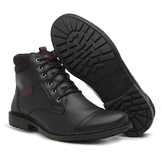 COTURNO MASCULINO PRETO BOTA CANO CURTO MODERNO ELEGANTE E CONFORTÁVEL