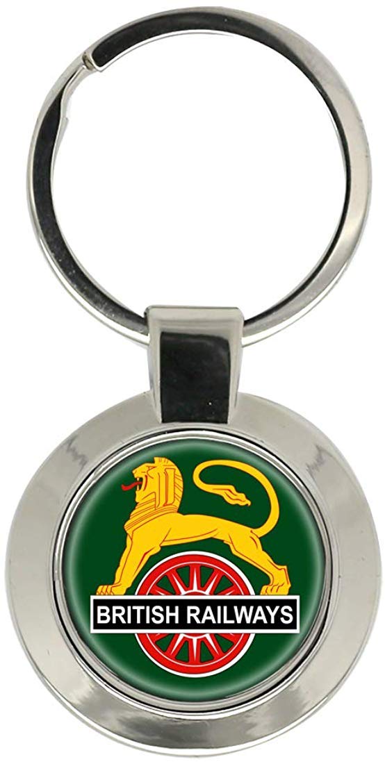 Giftshop Uk Unisex Silver Coloured Metal British Railways Cycling Lion” Crest Key Ring