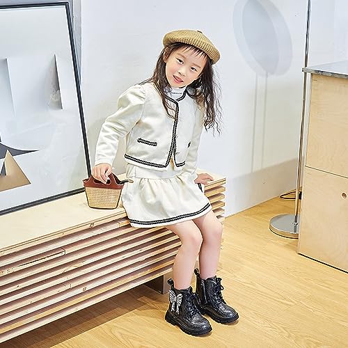 Short Boots for Girls Little Kid Side Zipper Combat Shoes with Lace up Boots Work Boots for Boys Girls4