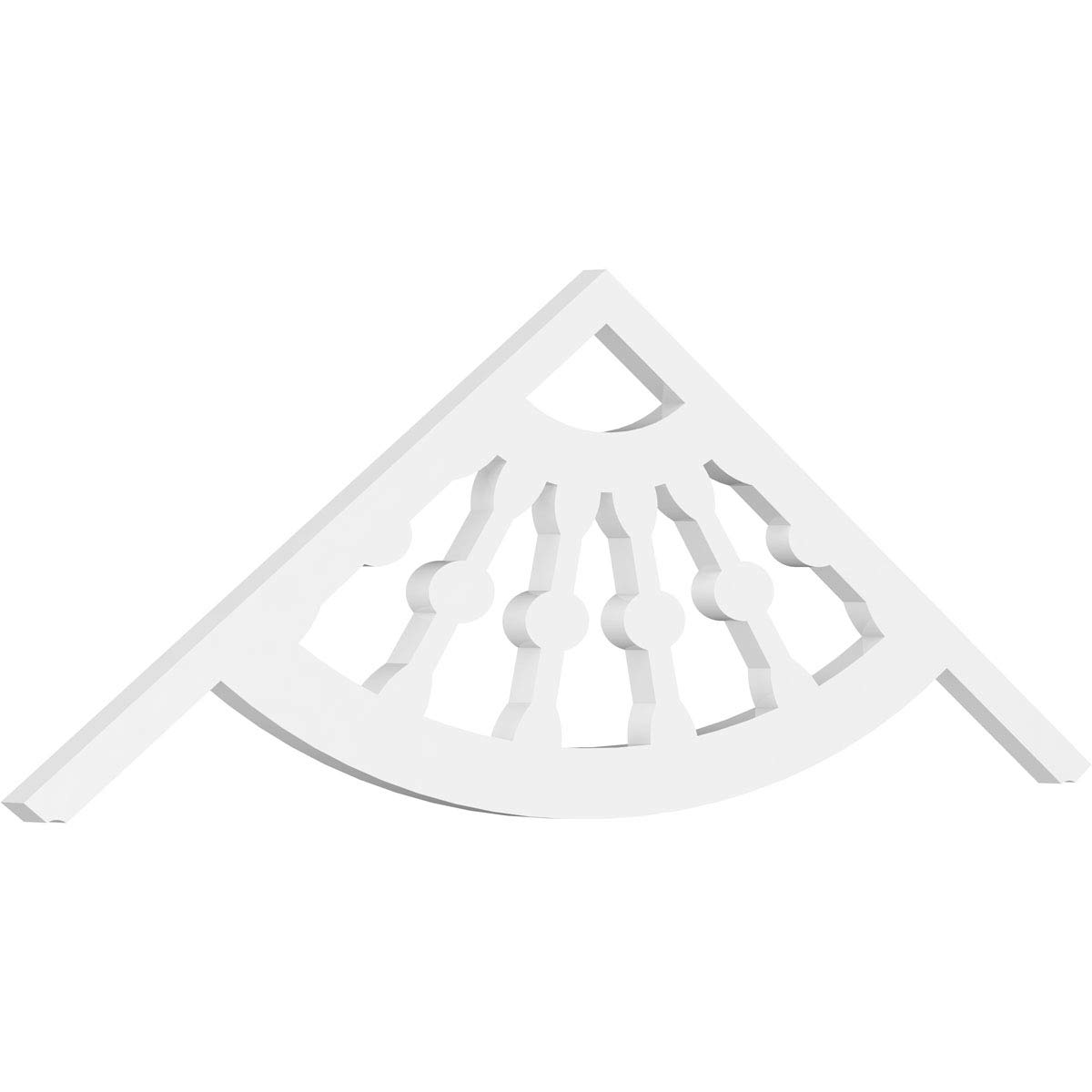 Classic Wagon Wheel Architectural Grade PVC Gable Pediments, 72"W x 12"H x 1"P (4/12) Pitch
