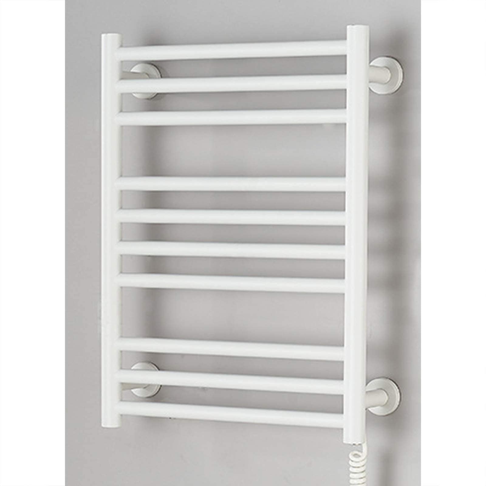ZQFIDFYR Towel Warmer/Electric Towel Warmer Drying Towel Rack, Bathroom Wall Mounted Heated Towel Rail Radiator, 304 Stainless Steel Carbon Fiber Electric Heated Towel Rack (White Plug in)