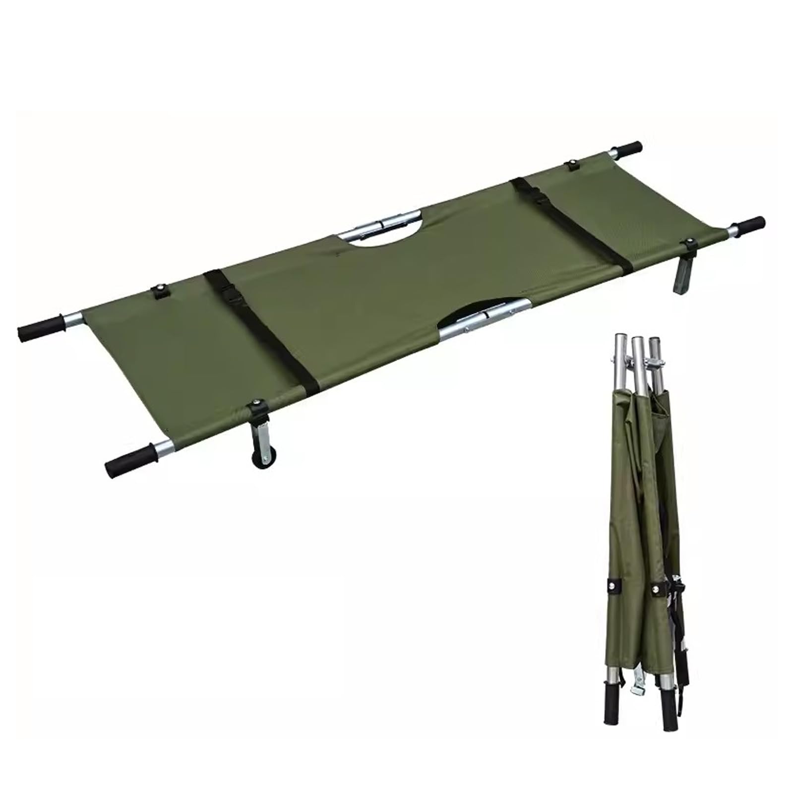 YNIYUJKL Portable Household Lightweight Stretcher, Folding Stretcher For Medical Emergency, Medical Emergency Folding Stretcher, Portable Ambulance Stretcher,Army Green-A
