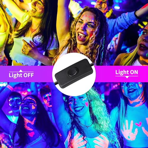 Image of YQNLIFA Black Light Bar, 15W 1FT Magnetic LED Black Lights with 5FT Cord, Portable Blacklights for Glow Party, Fluorescent Poster, Body Paint, Halloween Decorations, Room, Stage Lighting, 2 Pack
