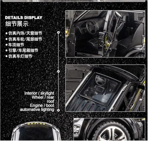Image of 1:32 Scale Die-Cast Metal Pajjero with Openable Doors,Music,Lights & Pull Back Action (Black)
