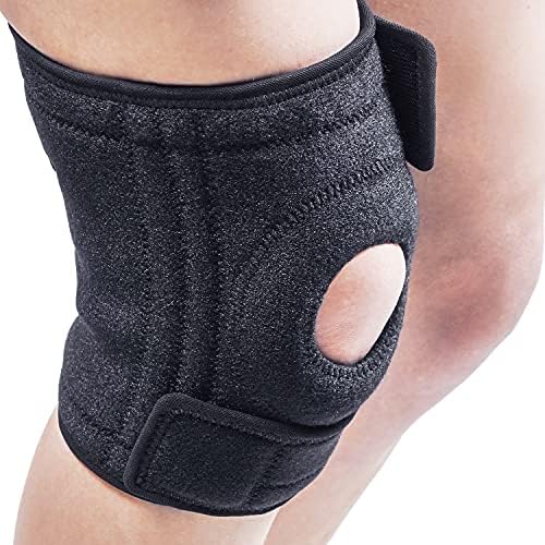 Neoprene Knee Brace for Knee Pain, Knee Support for Injury Recovery and Knee Pain Relief, ACL Knee Brace for Women and Men with Open Patella Design, Adjustable Straps - One Size