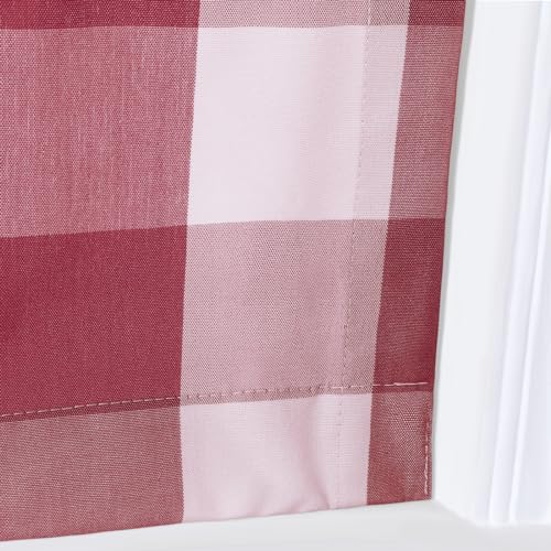 Image of TWOPAGES No Drill Cordless Buffalo Red Plaid Roman Shades Gingham Checkered Roman Blinds for Windows, Customized Room Darkening Blackout Blinds Farmhouse Shades, 1 Piece