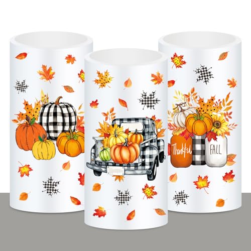 Bougies électriques pour Thanksgiving décoration automne intérieur à motif citrouille