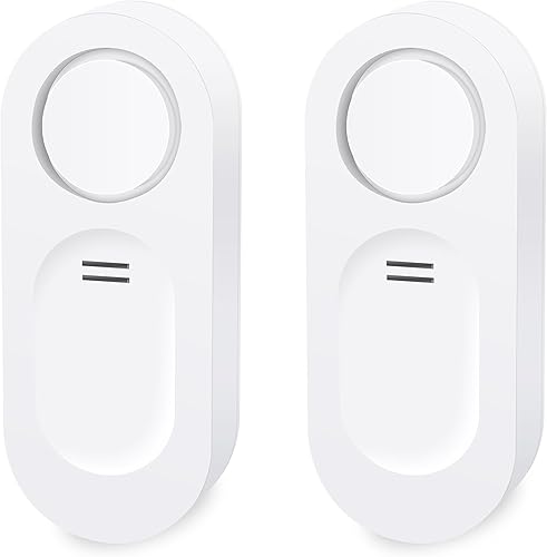 Paquete de 2 detectores de fugas de agua, sensor de alarma de audio ajustable de 120 dB, detector de fugas de agua y sensor de inundación, sensor de
