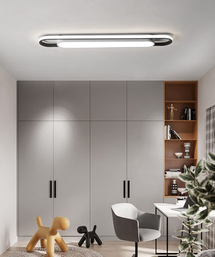 KZT LED Flur Deckenleuchte mit Bewegungsmelder Innen Deckenlampe mit Tageslichtsensor Modern 6000K Deckenbeleuchtung mit Sensor für Treppe Wohnzimmer Balkon Küche Garage Veranda BüRo Lampe (80cm)