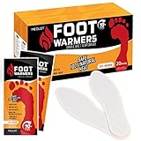 MEDLOT Insole Foot Warmers with Adhesive - Long Lasting, Safe Natural Odorless, Air Activated Warmers - Up to 10 Hours of Heat - 20 Pair, White
