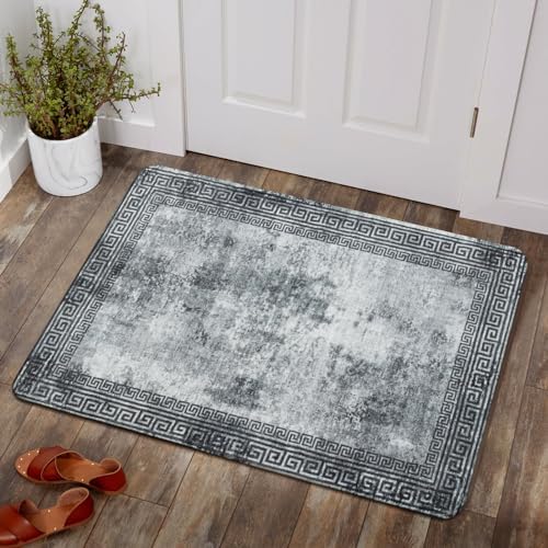 Lahome Modern Bordered Small Kitchen Rug, Machine Washable