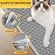 Casgee Katzenklo Matte 60x45CM, Katzenstreu Matte Doppelte Schichte, Katzenmatte Katzenklo mit Klettverschluss, wasserdichte Non-Slip Matte Katzentoilette, Waben EVA matte katzenklo unterleger, Grau