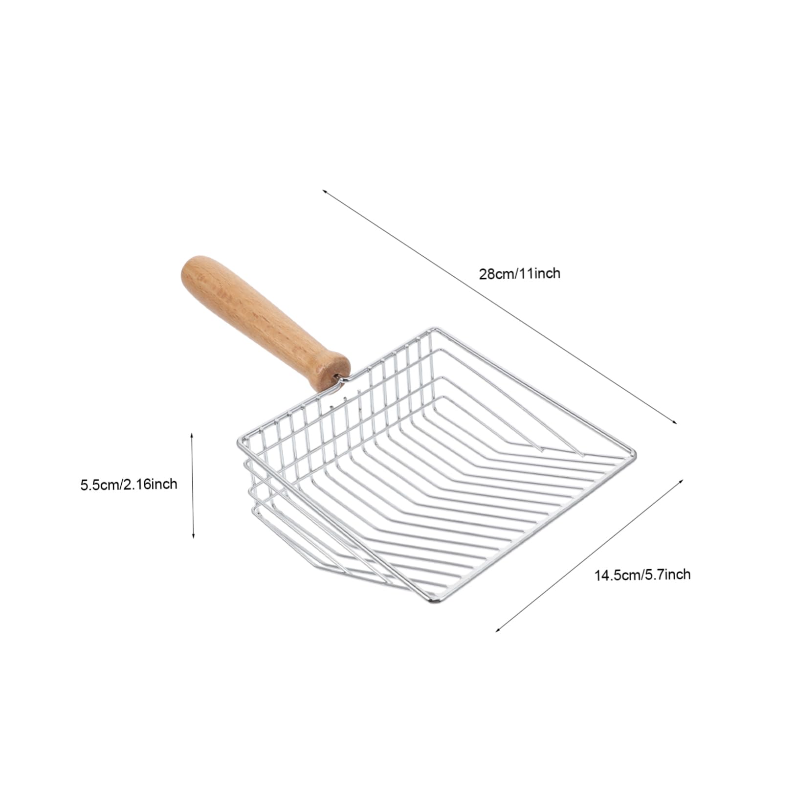 BESPORTBLE Poop Filter Shovel Cat Litter Scooper Sus304 Stainless Steel Handle Pet Waste Cleaning Tool